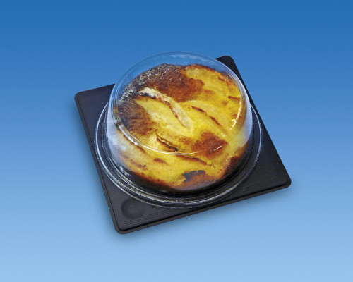 Plat à dessert avec couvercle rectangulaire noir 11,9x11,9 cm Alphaform (30 pièces)