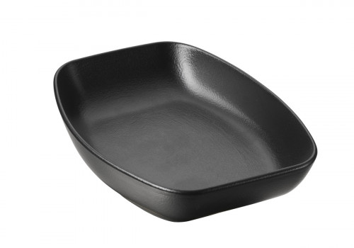 Plat rectangulaire noir porcelaine culinaire 20,7 cm Club Revol