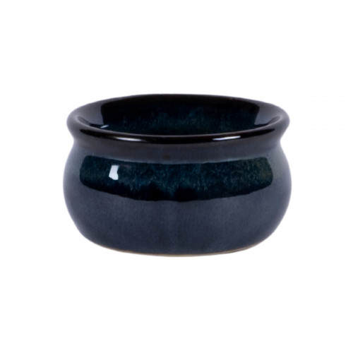 Beurrier rond bleu grès émaillé Ø 7 cm Gres Couleur Pro.mundi