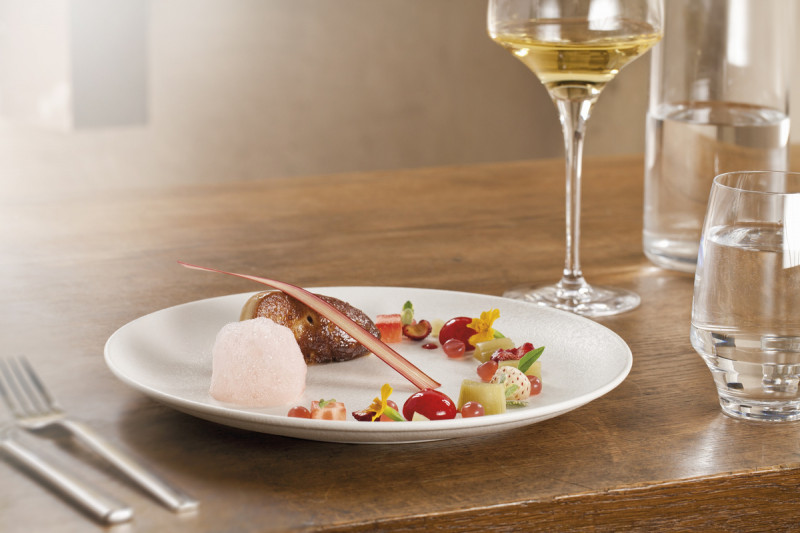 Assiette plate rond rouge magma porcelaine vitrifiée Ø 30,7 cm Neo Fusion Rak