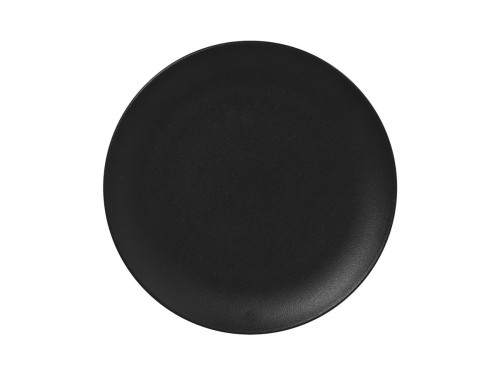 Assiette plate rond noir volcano porcelaine vitrifiée Ø 27 cm Neo Fusion Rak