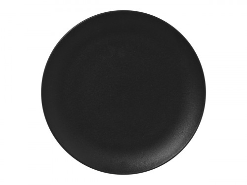 Assiette plate rond noir volcano porcelaine vitrifiée Ø 15 cm Neo Fusion Rak