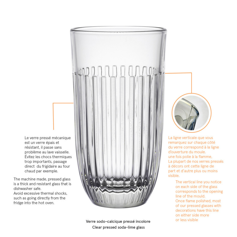Gobelet forme haute verre pressé 45 cl Ouessant La Rochere