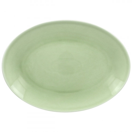 Plat ovale vert porcelaine vitrifiée 26 cm Vintage Rak