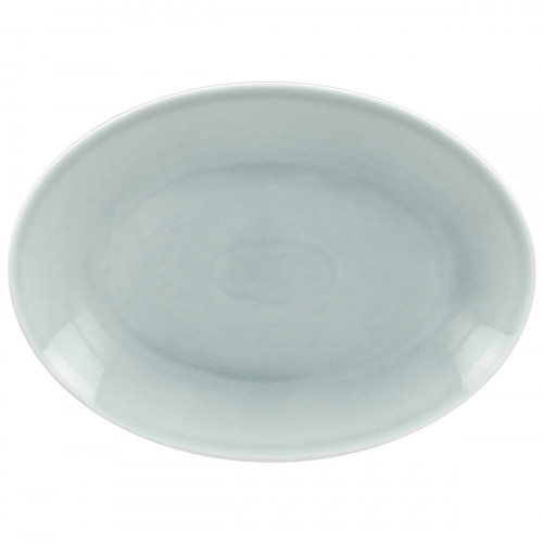 Plat ovale bleu porcelaine vitrifiée 36 cm Vintage Rak