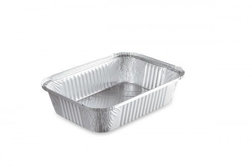 Barquette operculable rectangulaire gris aluminium 26x19x5,65 cm 200 cl (100 pièces)