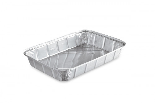Barquette operculable rectangulaire gris aluminium 32,4x21,4x4,2 cm 200 cl (50 pièces)