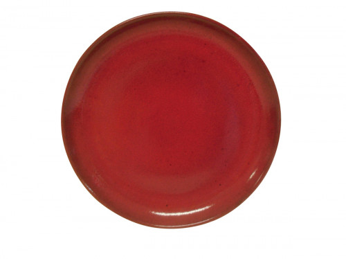 Assiette à pizza rond rouge grès émaillé Ø 33 cm Gres Couleur Pro.mundi
