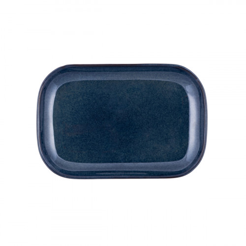 Assiette à steak rectangulaire bleu grès émaillé 34,5x23,5 cm Gres Couleur Pro.mundi