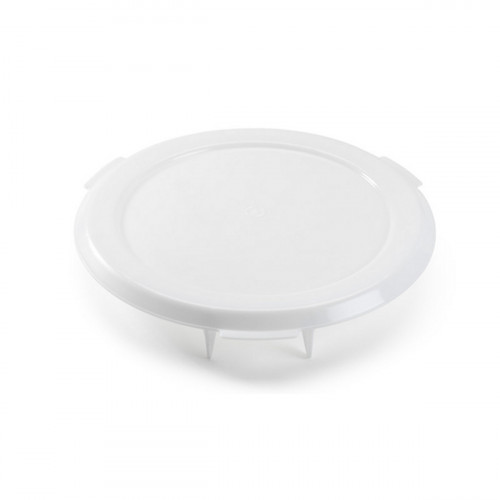 Couvercle plat pour bac 75 L rond blanc plastique Ø 61 cm 8,5 cm Gilac