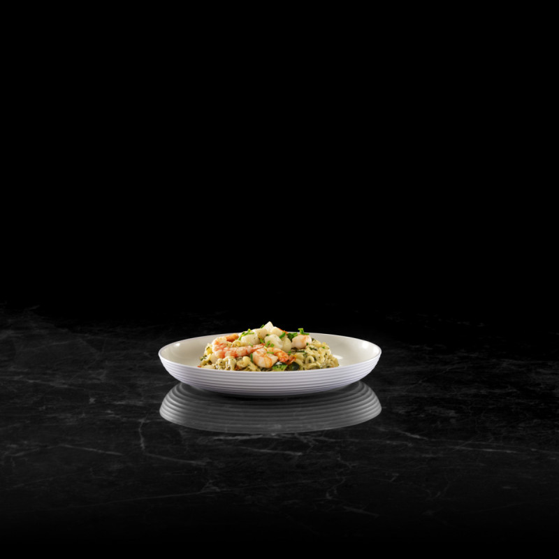 Assiette plate rond blanc mélamine Ø 22 cm Wave Platex