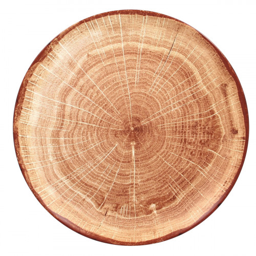 Assiette coupe plate rond timber porcelaine vitrifiée Ø 20,9 cm Woodart Rak