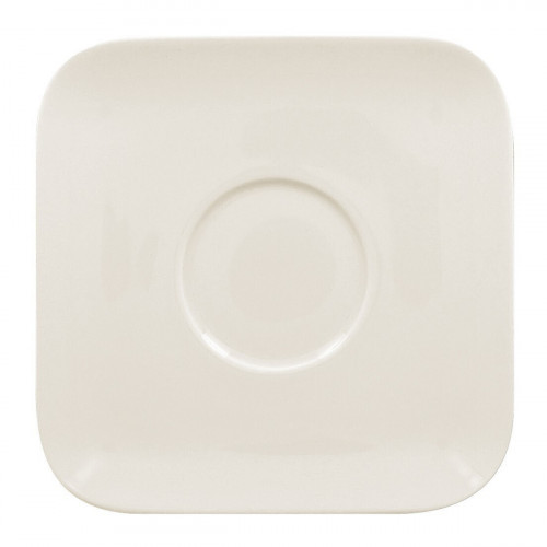 Assiette plate carré ivoire porcelaine vitrifiée 18x18 cm Aurea Rak