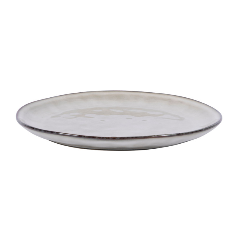 Assiette plate rond gris grès émaillé Ø 24 cm Sky Pro.mundi
