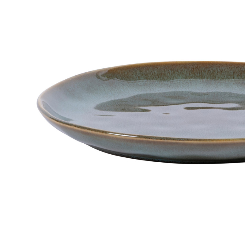 Assiette plate rond vert grès émaillé Ø 24 cm Sky Pro.mundi