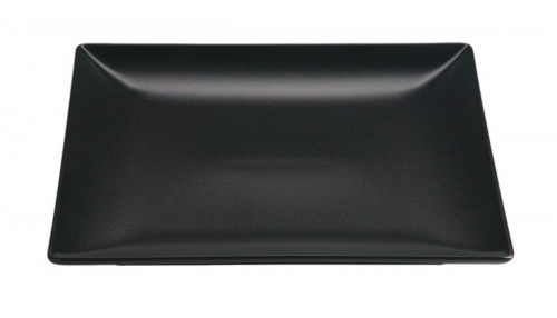 Assiette plate carré noir grès émaillé 24x24 cm Bazik Noir