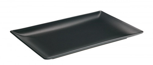 Assiette plate rectangulaire noir grès émaillé 30x20 cm Bazik Noir