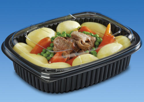 Couvercle pour barquette 80CL rectangulaire transparent 21,5x17x4 cm Cookipack Alphaform (20 pièces)