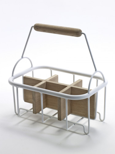 Porte-bouteilles rectangulaire blanc acier 35 cm Serax