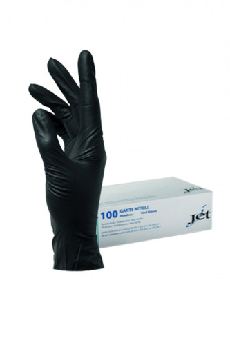 Gants nitrile non poudrés noir M (100 pièces)