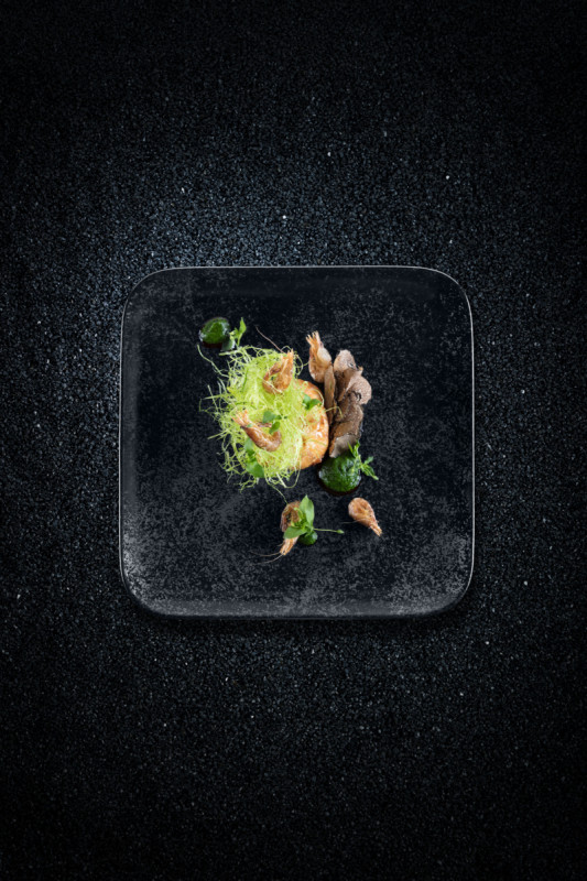 Assiette coupe plate carré noir porcelaine vitrifiée 11x11 cm Karbon Rak