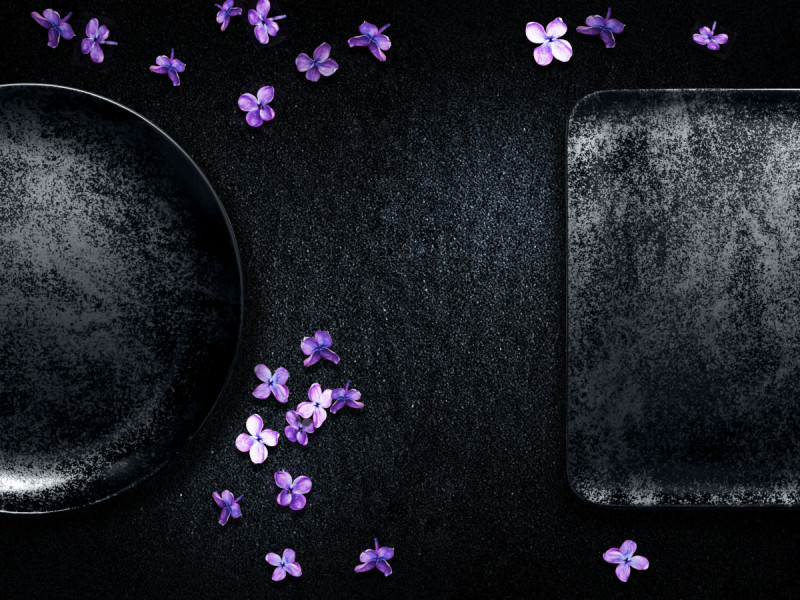 Assiette coupe plate carré noir porcelaine vitrifiée 15x15 cm Karbon Rak
