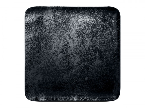 Assiette plate carré noir porcelaine vitrifiée 22x22 cm Karbon Rak