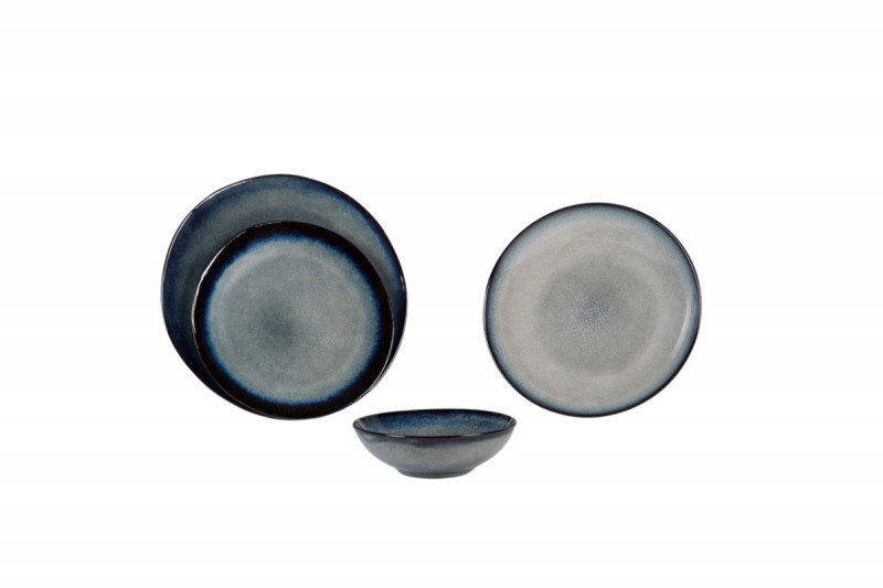 Assiette coupe creuse rond gris grès émaillé Ø 23 cm Galaxy Pro.mundi