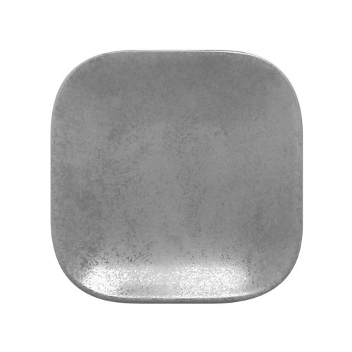 Assiette plate carré gris porcelaine vitrifiée 11x11 cm Shale Rak