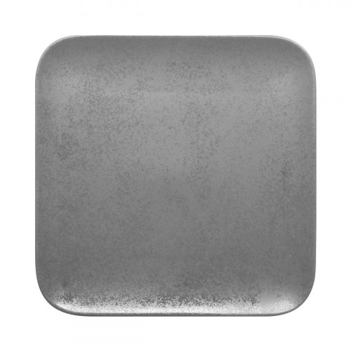 Assiette plate carré gris porcelaine vitrifiée 24x24 cm Shale Rak