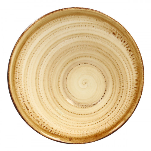 Saladier irrégulier beige porcelaine vitrifiée Ø 21,5 cm Twirl Rak