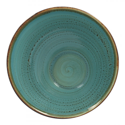 Saladier irrégulier turquoise porcelaine vitrifiée Ø 21,5 cm Twirl Rak