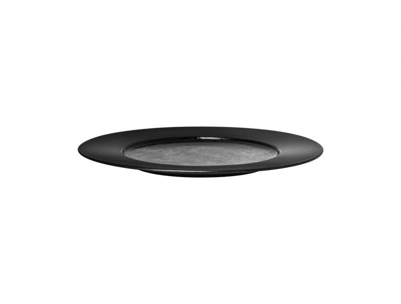 Assiette plate rond noir porcelaine vitrifiée Ø 26,3 cm Edge Rak