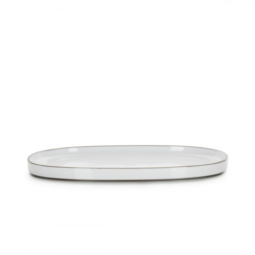 Assiette plate ovale blanc porcelaine culinaire 35,5x21,8 cm Caractère Revol