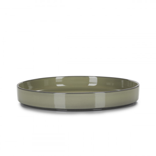 Assiette creuse rond vert porcelaine culinaire Ø 23 cm Caractère Revol