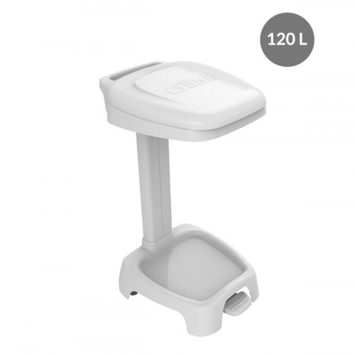Support sac poubelle plastique 120 L blanc Gilac