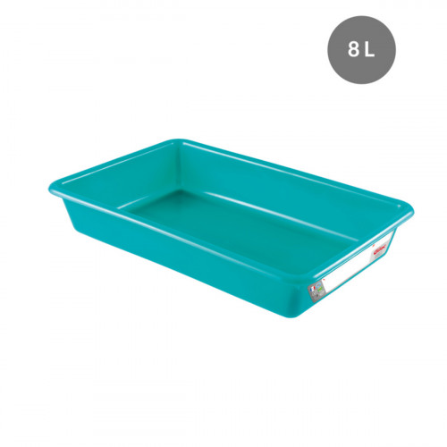 Bac plat HACCP Sans couvercle vert plastique 49x33,5x7,5 cm 8 L fond plein parois pleines Gilac