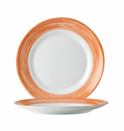 Assiette plate rond blanc verre opal Ø 25,4 cm Brush Arcoroc