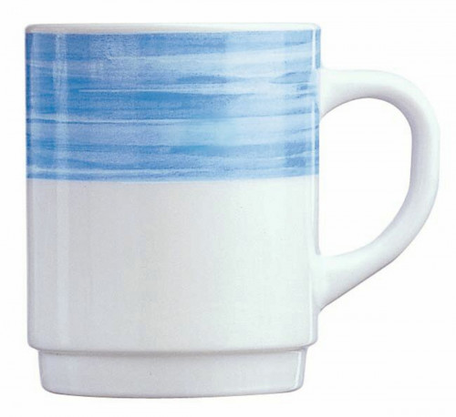 Mug rond bleu verre opal 25 cl Ø 7,2 cm Brush Arcoroc