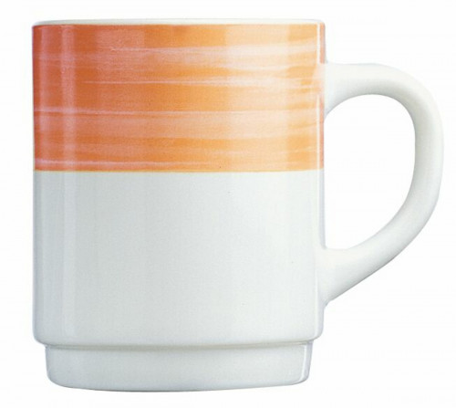 Mug rond orange verre opal 25 cl Ø 7,2 cm Brush Arcoroc