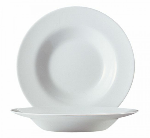 Assiette creuse rond blanc verre opal Ø 22,5 cm Hoteliere Arcoroc
