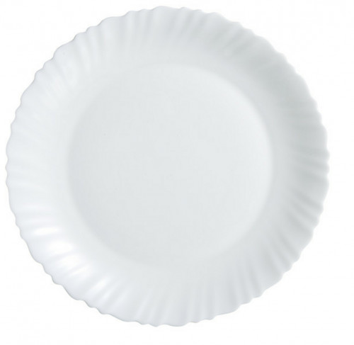 Plat rond blanc verre opal Ø 30 cm Feston Luminarc