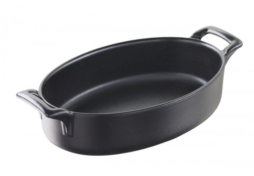 Plat ovale noir porcelaine culinaire 18x12 cm Belle Cuisine Revol