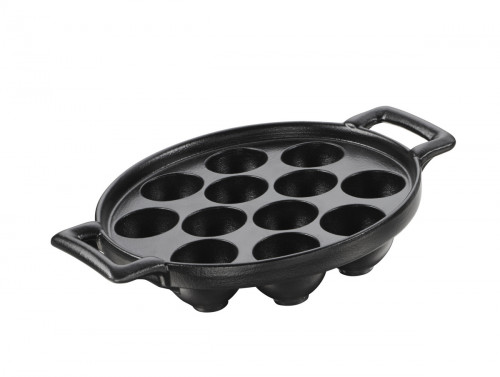 Plat à escargots ovale noir porcelaine culinaire 17,5x16 cm Belle Cuisine Revol