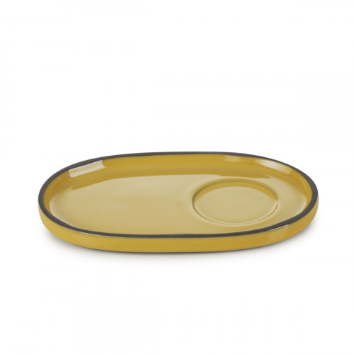 Sous-tasse à expresso ovale jaune porcelaine culinaire 13,5 cm Caractère Revol