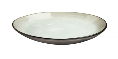 Assiette coupe plate rond blanc grès émaillé Ø 20,5 cm Shadow Medard De Noblat