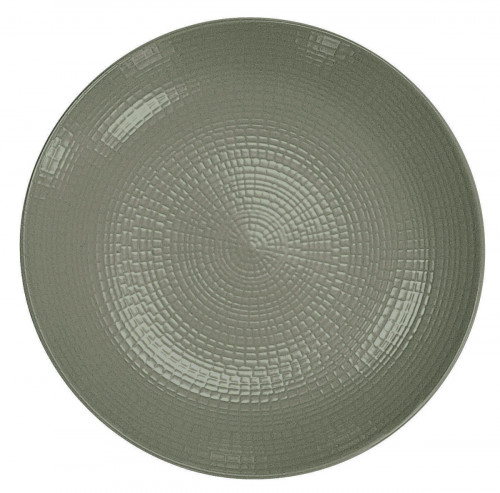 Assiette coupe plate rond taupe grès émaillé Ø 21 cm Modulo Nature Degrenne