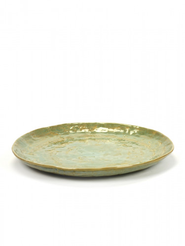 Assiette coupe plate rond vert grès émaillé Ø 20,5 cm Pure Sea Green Serax