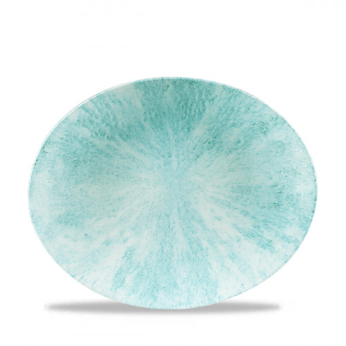 Plat ovale Aquamarine porcelaine vitrifiée 27x22 cm Stone Aquamarine Churchill
