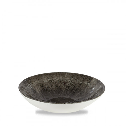 Assiette coupe creuse rond noir porcelaine vitrifiée Ø 24,8 cm Stone Quartz Churchill